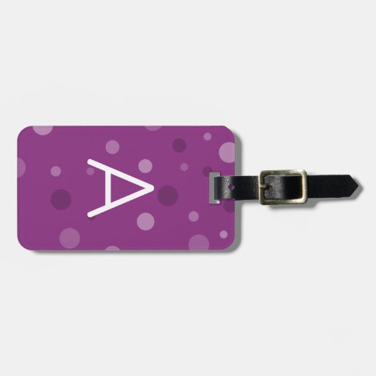 Raspberry Paarse Pop Stippen Bagagelabel (Voorkant horizontaal)