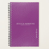 Raspberry Paarse Pop Stippen Jaar Wekelijks Planner (Voorkant)