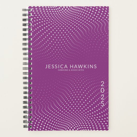 Raspberry Paarse Pop Stippen Jaar Wekelijks Planner (Voorkant)