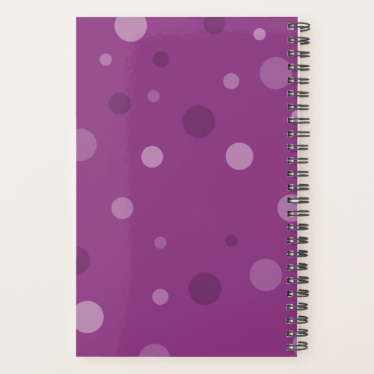 Raspberry Paarse Pop Stippen Jaar Wekelijks Planner (Achterkant)