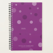 Raspberry Paarse Pop Stippen Jaar Wekelijks Planner (Voorkant)