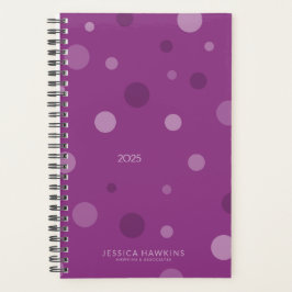 Raspberry Paarse Pop Stippen Jaar Wekelijks Planner