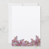 Raspberry Paisley Damask Wedding Invitations Kaart (Achterkant)