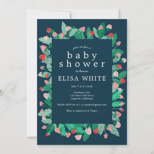 Raspberry Patch Schattige Kleurrijk Custom BABY SH Kaart (Voorkant)