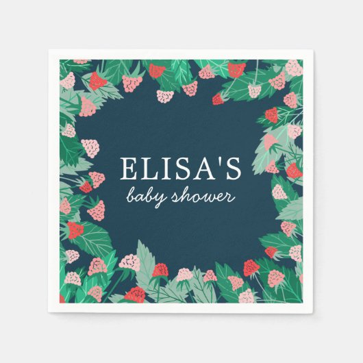 Raspberry Patch Schattige Kleurrijk Custom BABY SH Servet (Voorkant)