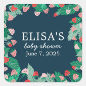 Raspberry Patch Schattige Kleurrijk Custom BABY SH Vierkante Sticker (Voorkant)