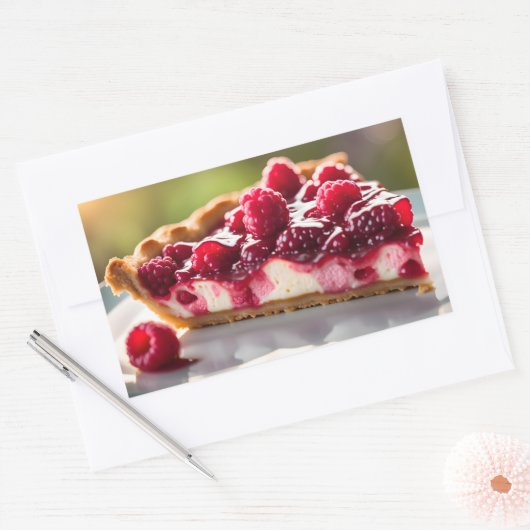Raspberry Pie Rechthoekige Sticker (Envelop)