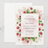 Raspberry Pink Abundant Orchard Wedding Kaart (Voorkant / Achterkant)