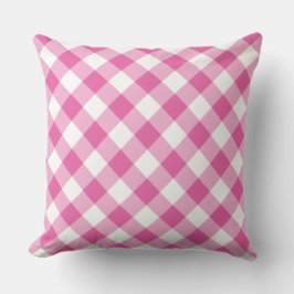 Raspberry Pink and White Jumbo Check Gingham Kussen