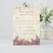 Raspberry Pink Boho Bloemen Bruiloft Reactie RSVP (Staand voorkant)