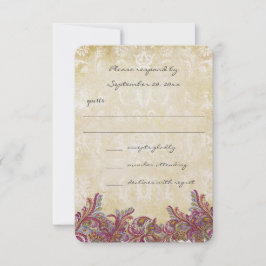 Raspberry Pink Boho Bloemen Bruiloft Reactie RSVP Kaartje