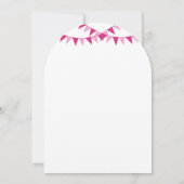 Raspberry Pink Bunting Pennant Wedding Invitations Kaart (Achterkant)
