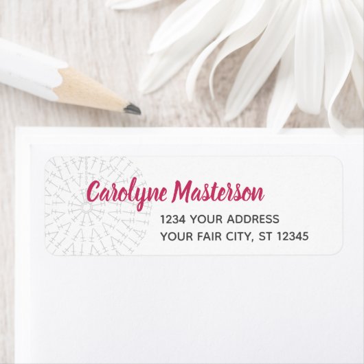 Raspberry Pink Crochet Chart Return Label (Insitu)