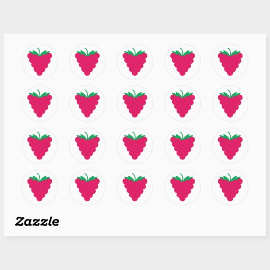 Raspberry Pink Fruit Berry Ronde Sticker (Vel)