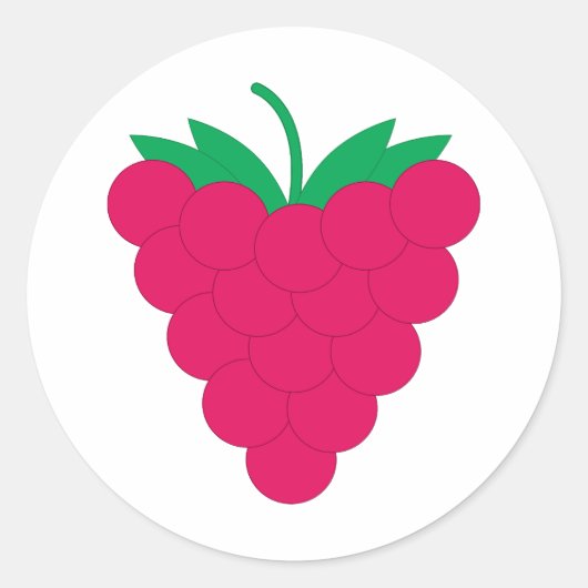 Raspberry Pink Fruit Berry Ronde Sticker (Voorkant)