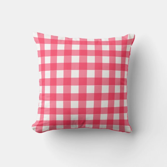 Raspberry Pink Gingham Play Kussen (Voorkant)