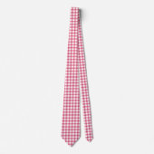 Raspberry Pink Gingham Pset Checked Pattern Stropdas (Voorkant)