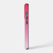 Raspberry Pink Gradient Aangepaste Monogram Naam iPhone Hoesje (Linkerkant)