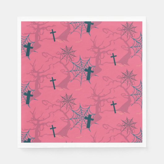 Raspberry Pink graf kreupelboomspiderwebben Servet (Voorkant)