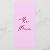 Raspberry Pink Hand Drawn Floral Wedding Menu  (Achterkant)