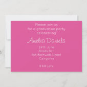 Raspberry Pink Modern Graduation Party Invitation (Achterkant)