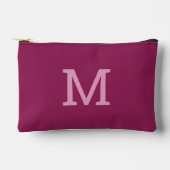 Raspberry Pink Monogram Initiaal Kosmetische Zakza Etui (Voorkant)