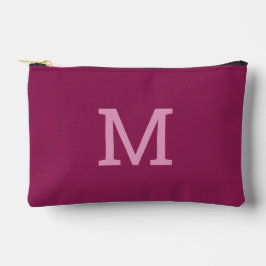 Raspberry Pink Monogram Initiaal Kosmetische Zakza Etui