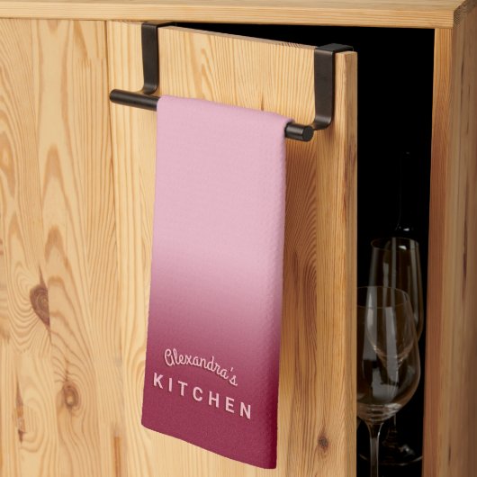 Raspberry Pink Ombre Theedoek (Derde Gevouwen)