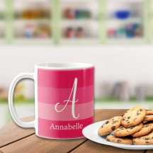 Raspberry Pink Strepen Aangepaste Monogram Naam