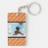 Raspberry Polka Dot Photo Sleutelhanger Sjabloon (achterkant)