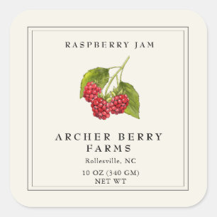  Raspberry Preserve Simple Jam Jar Label