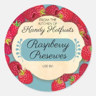 Raspberry raspberries jam jelly preserves canning ronde sticker