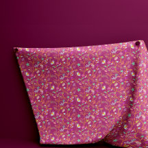 Raspberry Red Boho Flowers en Birds