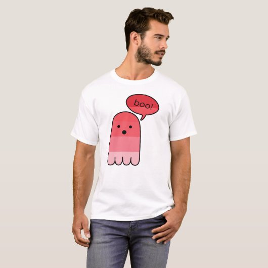 Raspberry Red Boo Ghost T-shirt (Voorkant volledig)