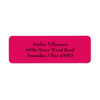 Raspberry Red Simple Plain Return-adreslabels Etiket