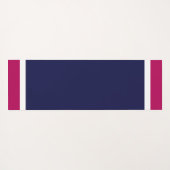 Raspberry Red White Edge Stripes op Navy Blue Yogamat (Achterkant (horizontaal))