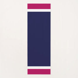 Raspberry Red White Edge Stripes op Navy Blue Yogamat