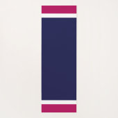 Raspberry Red White Edge Stripes op Navy Blue Yogamat (Achterkant)