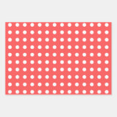 Raspberry Red White Gingham Stippen gestreepte mat Inpakpapier Vel (Voorkant 3)