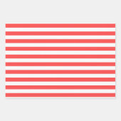 Raspberry Red White Gingham Stippen gestreepte mat Inpakpapier Vel (Voorkant 2)