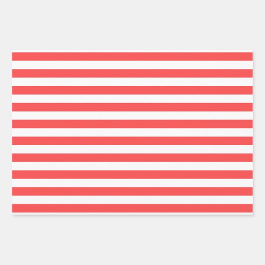 Raspberry Red White Gingham Stippen gestreepte mat Inpakpapier Vel (Voorkant 2)