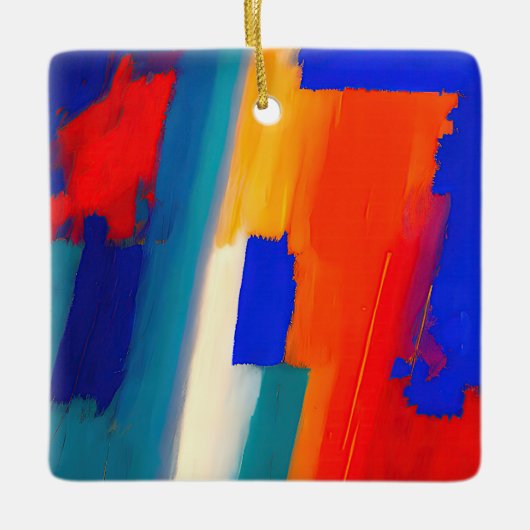 "Raspberry Rhapsody" Abstracte kunst Keramisch Ornament (Voorkant)