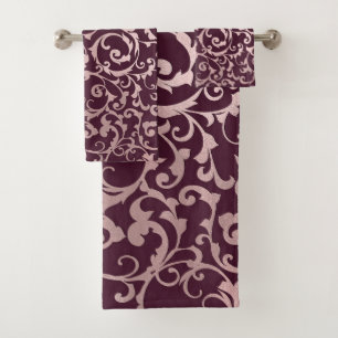 Raspberry Roos Gold Elegant Royal Princess Damask Bad Handdoek