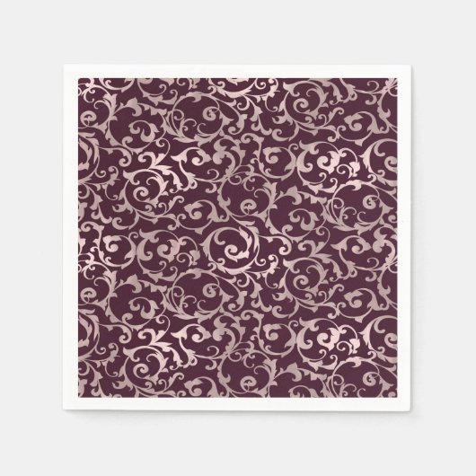 Raspberry & Roos Goud Elegante Prinses Trouwen Servet (Voorkant)