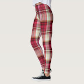 Raspberry roze crème & Red Large Tartan Pset Leggings (Links)