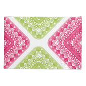 Raspberry roze en groene geometrische Kussensloop (Achterkant-Links)