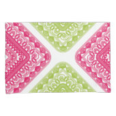 Raspberry roze en groene geometrische Kussensloop (Voorkant-Rechts)