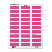 Raspberry roze kleurcoördinatie van hoge kwaliteit etiket (Full Sheet)
