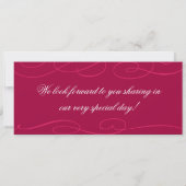 Raspberry Roze Lo Boarding Pass Uitnodiging voor b (Achterkant)