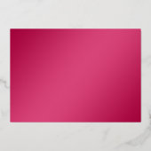 Raspberry roze Real Gold Foil Floral Wedding Folie Uitnodiging (Achterkant)